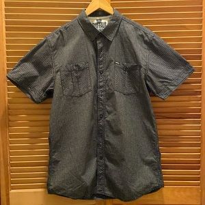 Buffalo David Bitton Blk & Wht Mens Button Down Shirt Sz L